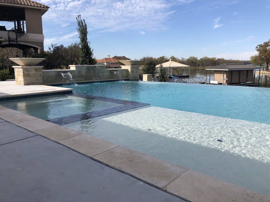 pool with waterfall