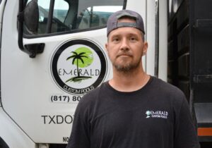 Man standing in front of construction truck