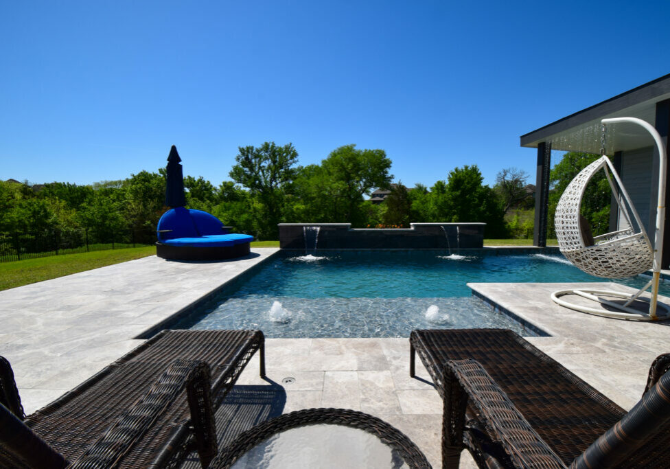 Image taken by a homeowner that is enjoying the benefits of owning a pool.